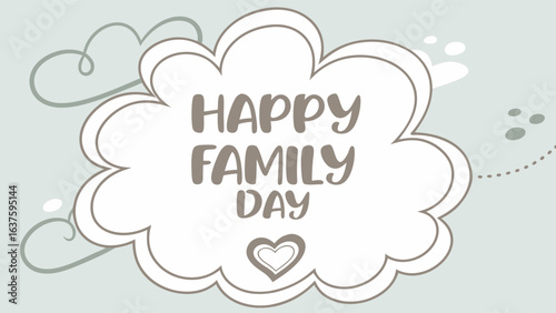 Happy Family Day Cloud Design with Heart.