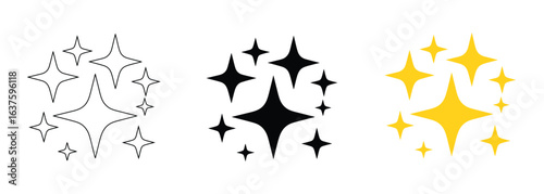 sparkles icons pack for website designs set