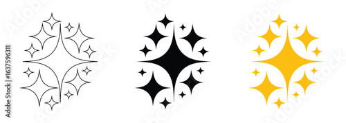 sparkles icons pack for website designs set