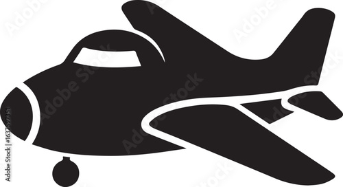 Silhouette Style Vector Airplane Logo Icon Design – Minimal Aviation Symbol for Travel, Airline, Tourism, and Pilot Branding, Monochrome Flight Graphic Illustration