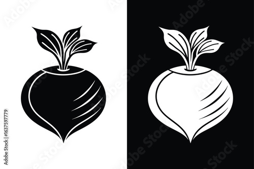 Rutabaga Silhouette Vector. Simple Icon for Food, Farming, and Nutrition