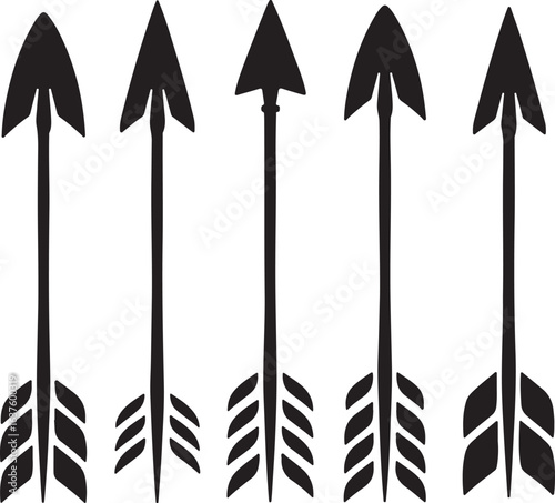 Black arrows with fletching graphic