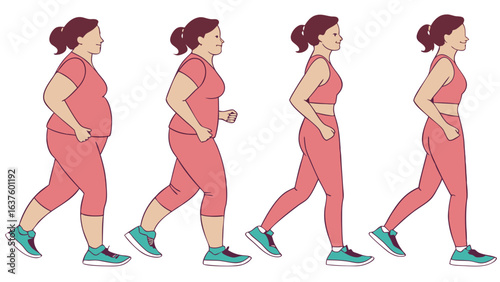 Weight Loss Transformation Through Walking.