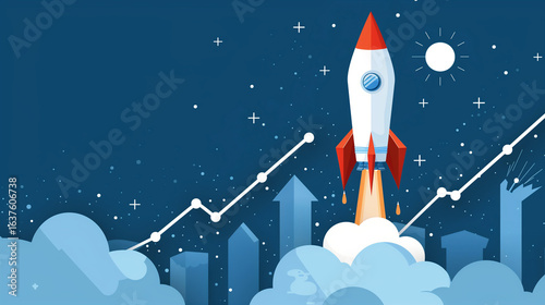 Space rocket vector illustration