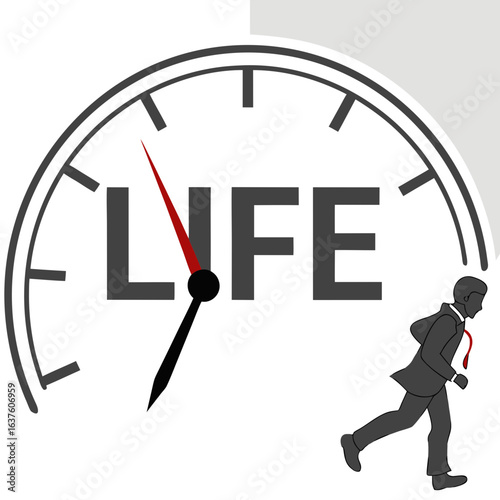 Life is short  live it typography with clock 
