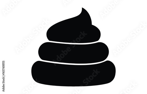 Baby poo silhouette vector flat illustration