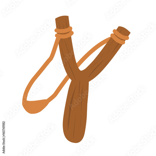 Hand-drawn illustration of a slingshot. Illustration of a children's game slingshot. Illustration of a slingshot shooting tool. Illustration of a slingshot 

