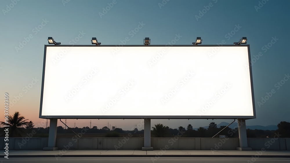Obraz premium Commercial Display Mockup: Blank Billboard in Highway