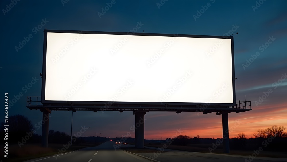 Obraz premium Commercial Display Mockup: Blank Billboard in Highway