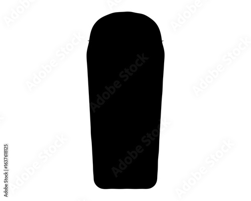 Silhouette of an Outdoor Sleeping Bag for Camping and Hiking Expeditions