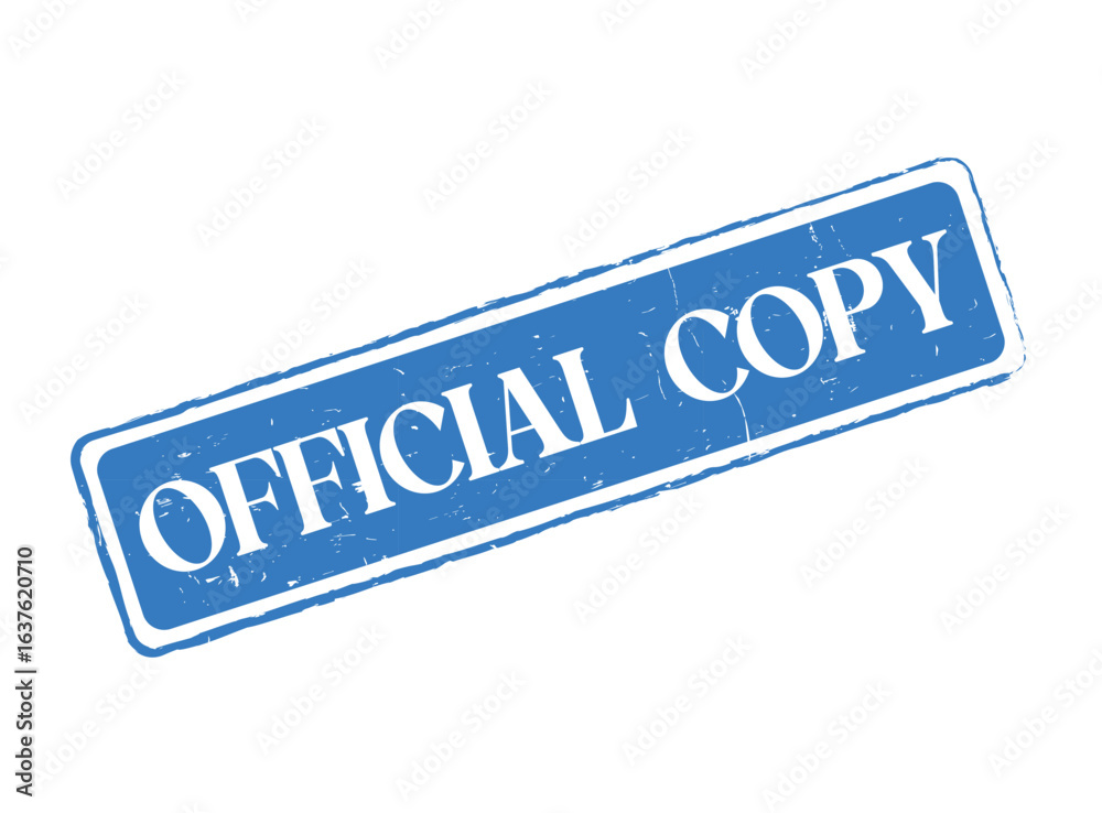 Fototapeta premium Official Copy Blue Rubber Stamp Seal for Approval and Standard