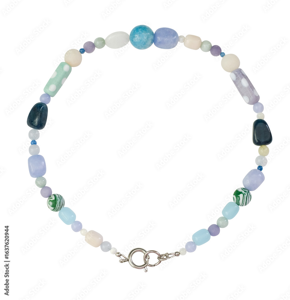 Fototapeta premium Handmade necklace of beads stone from natural.