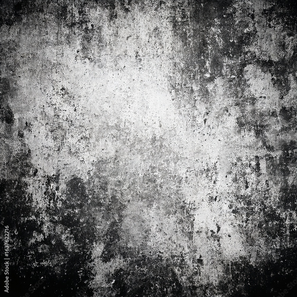 Fototapeta premium A heavily textured surface with a blend of white and dark gray colors creating a distressed look overall