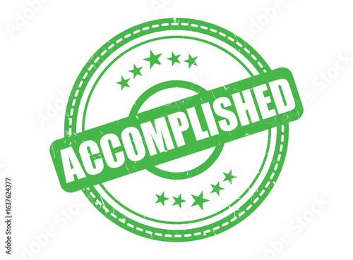 Accomplished Green Rubber Stamp Seal with a Star Border
