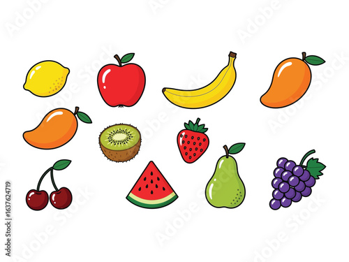 Exotic Fruit Medley: A vibrant array of nature's freshest offerings bursts forth in a captivating display. Each fruit, a testament to the beauty and bounty of the natural world.
