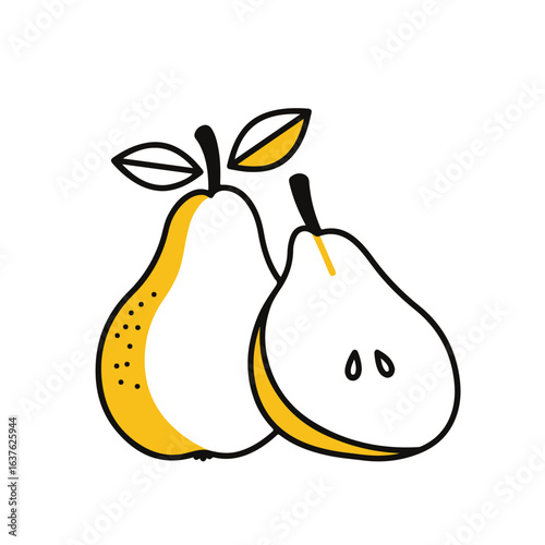 Freshly picked pears: showcasing the beauty of natural ingredients. 