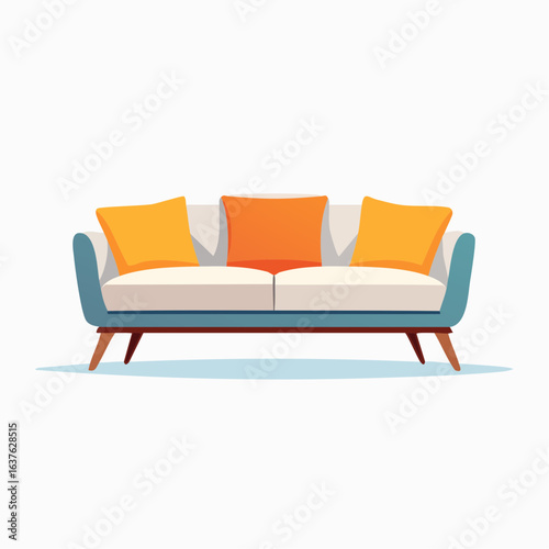 Simple sofa icon for home decor and interior themes