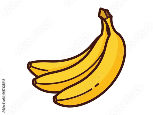 Sweet Banana: A trio of ripe, golden bananas in a minimalistic illustration, perfectly capturing the essence of freshness and natural sweetness.