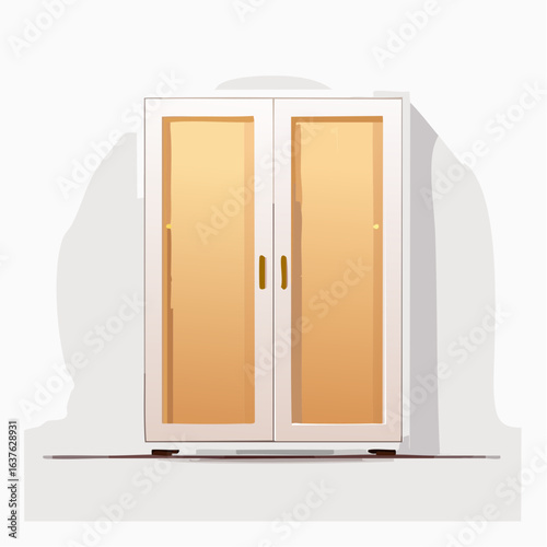 Wardrobe icon for bedroom furniture and storage themes
