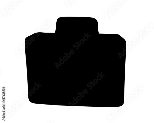 Silhouette of a sleek black suitcase, modern design for travel and business