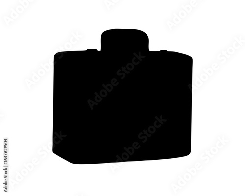 Stylized black silhouette of a vape device on a white background