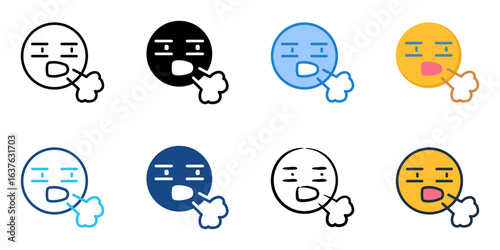 Disappointment icon set multiple style collection 