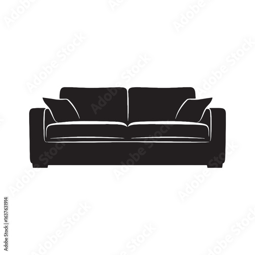 Where comfort becomes a statement – Couch silhouette drawn with intricate Couch vector – Couch illustration – furniture vector

