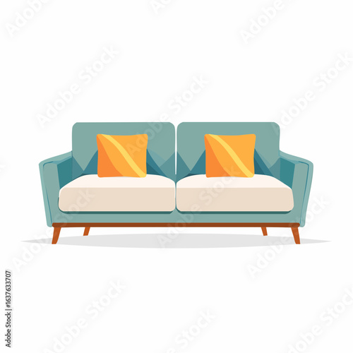 Simple sofa icon for home decor and interior themes