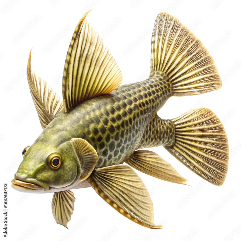 Fototapeta premium photorealistic plecostomus full body side profil.png