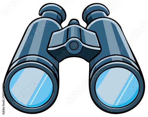 Cartoon Binoculars Illustration Spyglass Optics Search Tool