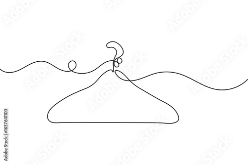 Minimalist style clothes hangers continuous one line drawing isolate outline vector illustration design
