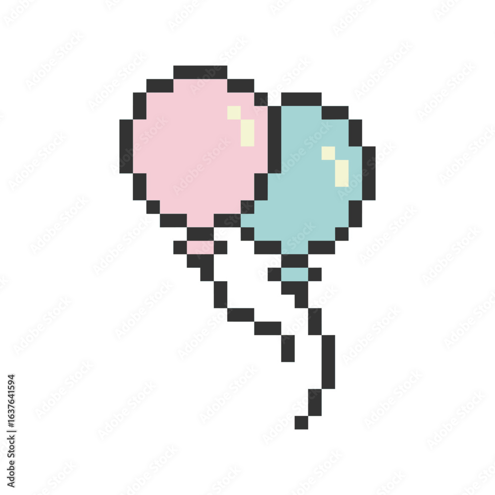 Obraz premium balloon retro cute pixel art