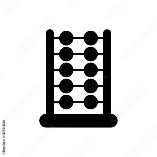 Simple black abacus on transparent background silhouette