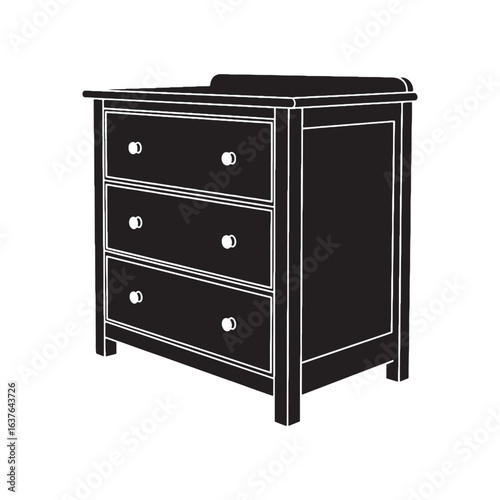 The charm of polished wood – Dresser silhouette detailed with stylish Dresser vector – Dresser illustration – furniture vector

