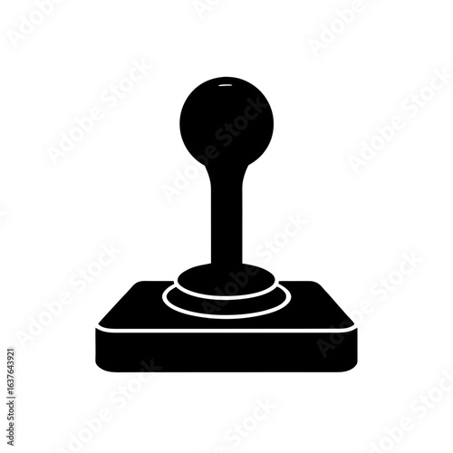 A simple black joypad on transparent background silhouette