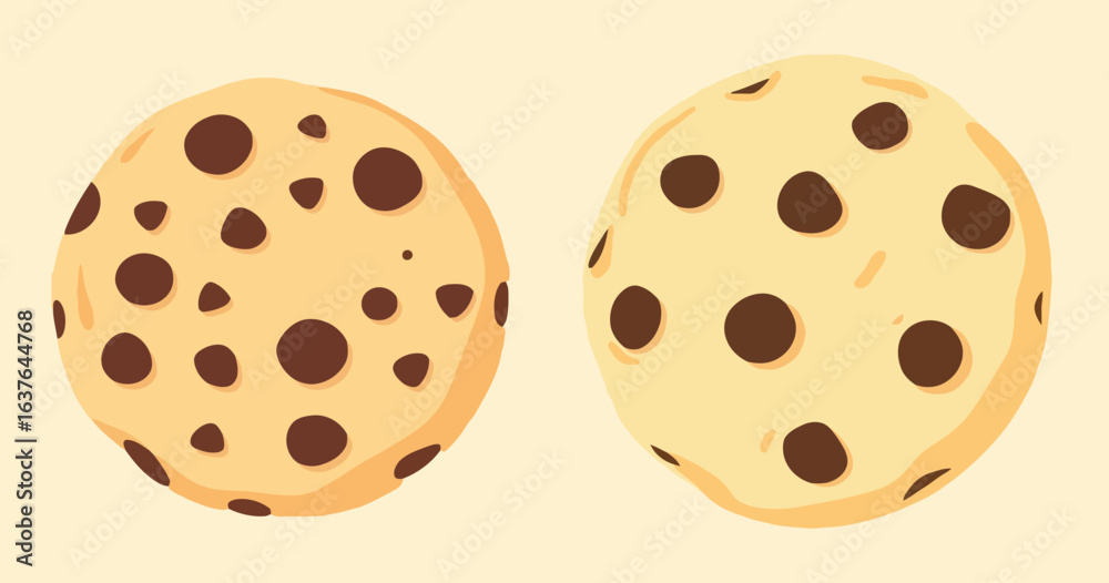 Fototapeta premium Cartoon Chocolate Chip Cookie Dough Vector Clipart