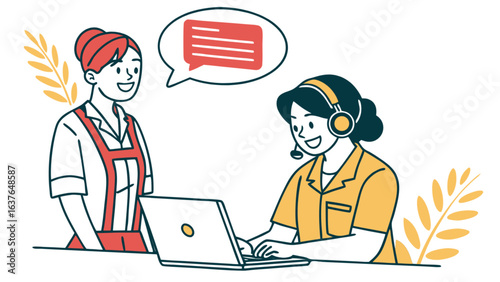 Customer service representative online support call center help desk agent virtual assistant communication concept
