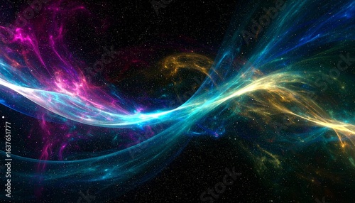 Explore a dynamic cosmos with vibrant nebulae and a starry expanse of deep space
