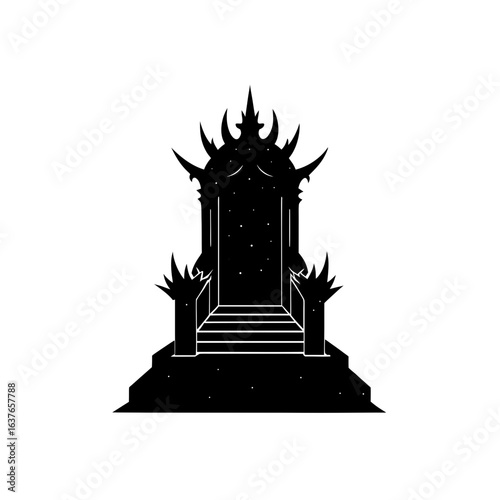 A silhouette of throne on transparent background