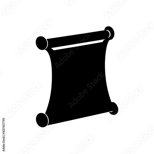 Black scroll graphic on transparent background silhouette