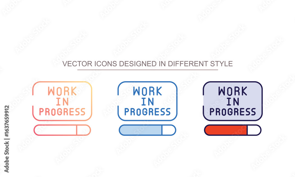 Obraz premium Work In Progress icon design with white background stock illustration