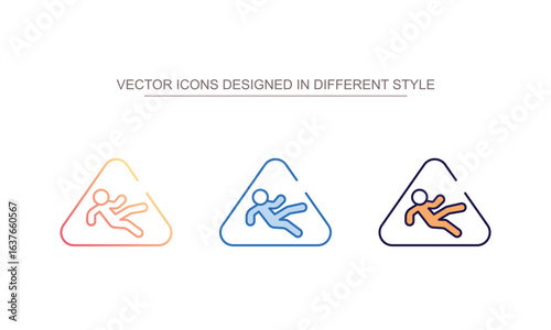Wet Floor icon design with white background stock illustration
