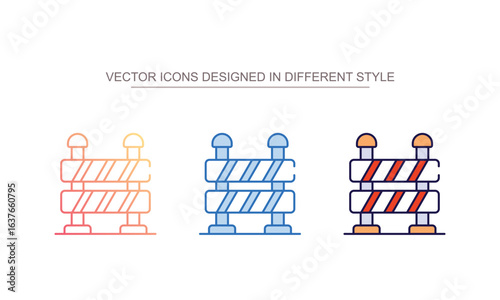 Road Block icon design with white background stock illustration