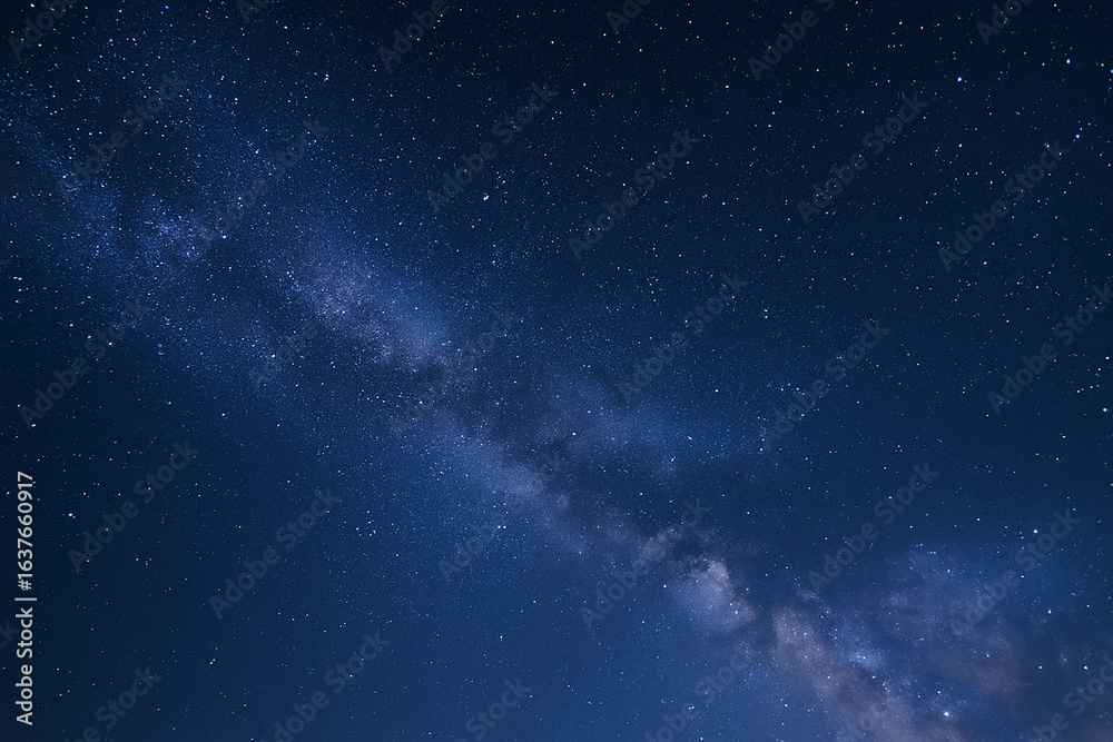 Stunning Starry Night Sky with Milky Way in Blue and Purple Tones – Astrophotography Stunning Starry Night Sky with Milky Way in Blue and Purple Tones – Astrophotography