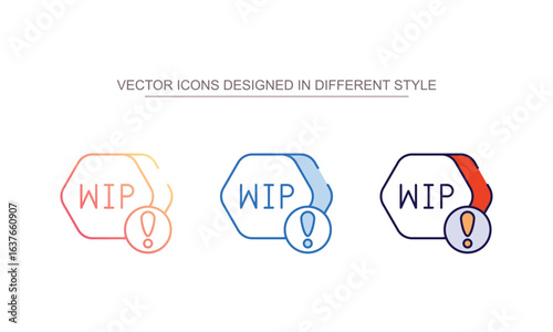Wip icon design with white background stock illustration