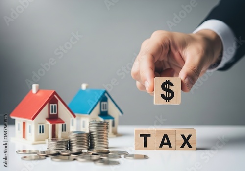 Illustration of paying property taxes is vital
