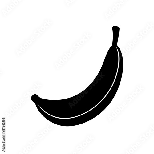 Banana simple shape on transparent background silhouette