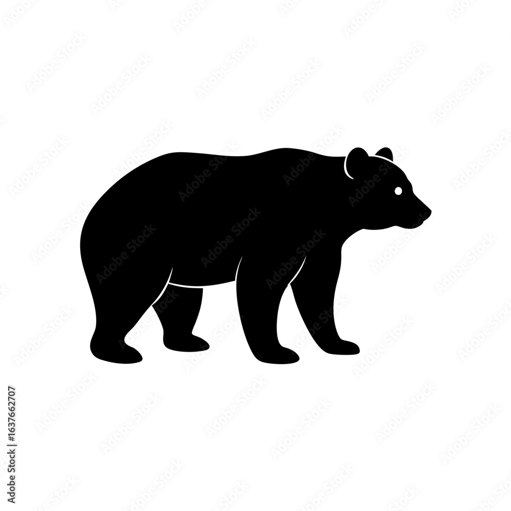 Fototapeta premium Silhouette of a bear on transparent background
