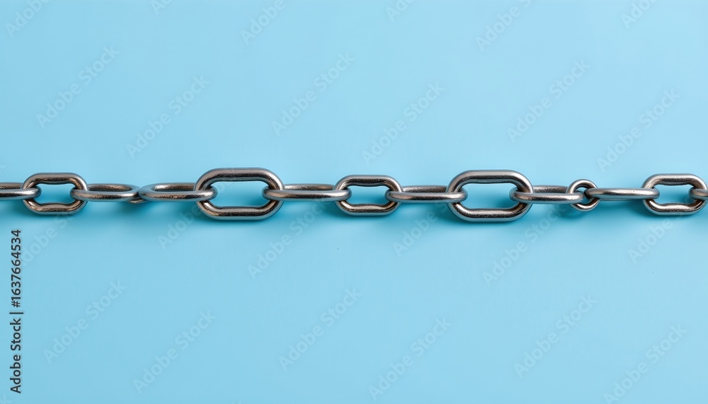 Fototapeta premium Closeup Shiny Silver Metal Chain Links
