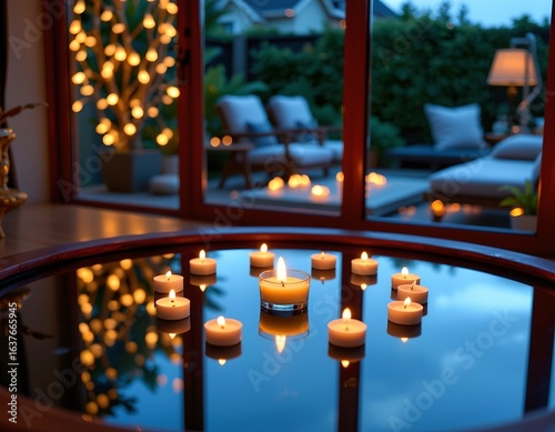 Tranquil Indoor Candle Arrangement with Soft Lighting